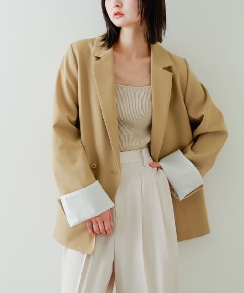 ＊＊SENSE OF PLACE by URBAN RESEARCH / センスオブプレイス バイ アーバンリサーチ その他アウター | ロールアップスリーブジャケット（BEIGE）