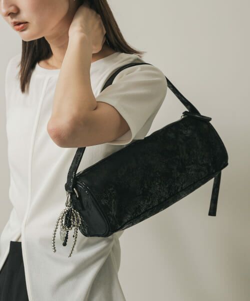 ＊＊SENSE OF PLACE by URBAN RESEARCH / センスオブプレイス バイ アーバンリサーチ ハンドバッグ | ハクプリントドラムバッグ（BLACK）