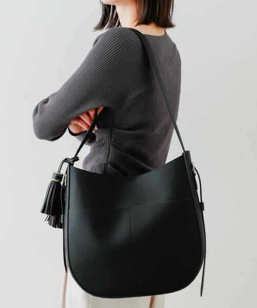 ＊＊SENSE OF PLACE by URBAN RESEARCH / センスオブプレイス バイ アーバンリサーチ ショルダーバッグ | アウトポケットビッグショルダーバッグ（BLACK）