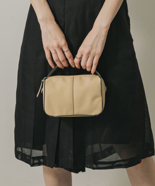 ＊＊SENSE OF PLACE by URBAN RESEARCH / センスオブプレイス バイ アーバンリサーチ ハンドバッグ | 『防汚』2WAYセンターシームプチショルダーバッグ（BEIGE）