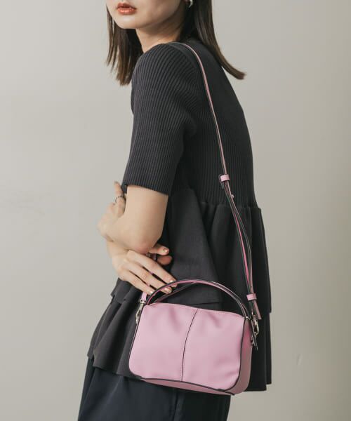 ＊＊SENSE OF PLACE by URBAN RESEARCH / センスオブプレイス バイ アーバンリサーチ ハンドバッグ | 『防汚』2WAYセンターシームプチショルダーバッグ（PINK）