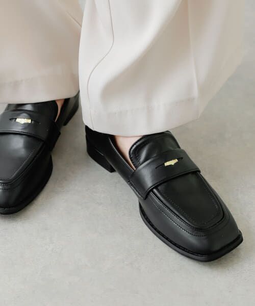 ＊＊SENSE OF PLACE by URBAN RESEARCH / センスオブプレイス バイ アーバンリサーチ フラットシューズ | コインローファー（BLACK）