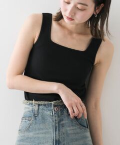 スクエアネックカップツキタンクトップ