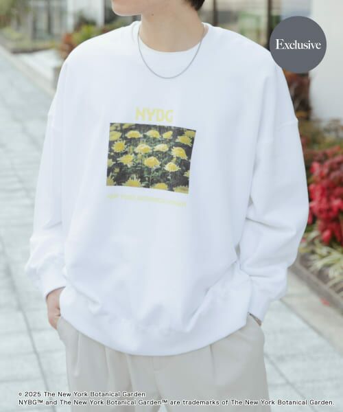 ＊＊SENSE OF PLACE by URBAN RESEARCH / センスオブプレイス バイ アーバンリサーチ スウェット | NYBG　クルーネックルーズスウェットB（WHITE）