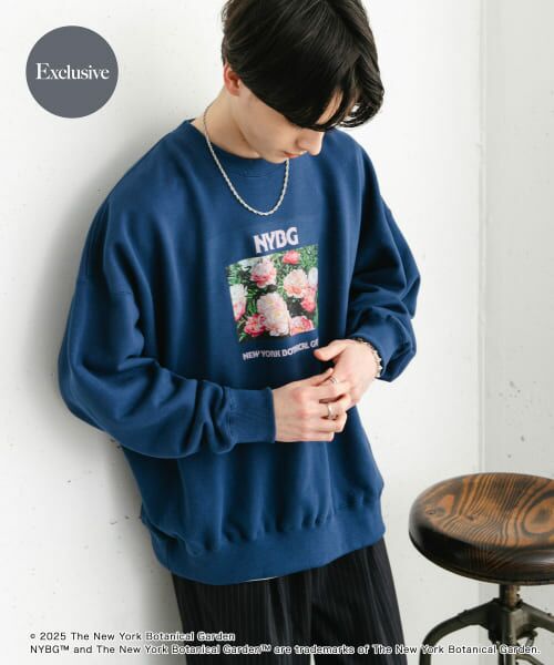 ＊＊SENSE OF PLACE by URBAN RESEARCH / センスオブプレイス バイ アーバンリサーチ スウェット | NYBG　クルーネックルーズスウェットB（BLUE）