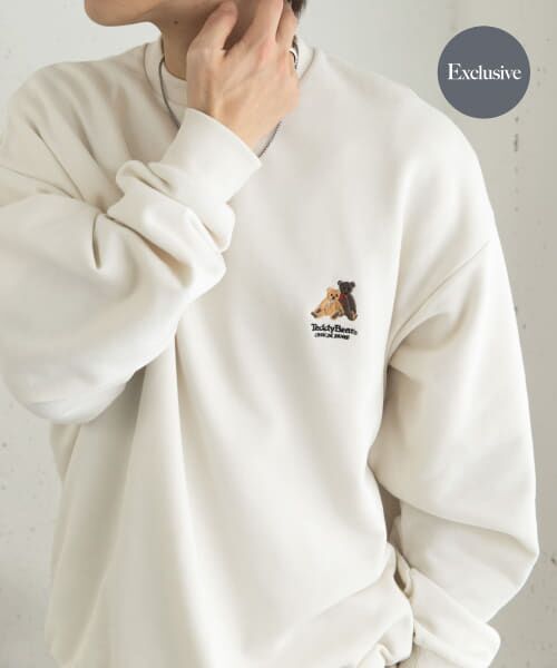 ＊＊SENSE OF PLACE by URBAN RESEARCH / センスオブプレイス バイ アーバンリサーチ スウェット | 『別注』TeddyBear×SENSE OF PLACE　クルーネックスウェット（IVORY）