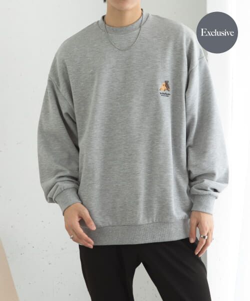 ＊＊SENSE OF PLACE by URBAN RESEARCH / センスオブプレイス バイ アーバンリサーチ スウェット | 『別注』TeddyBear×SENSE OF PLACE　クルーネックスウェット（GRAY）