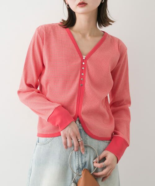 セール】 Vネックバイカラートップ （Tシャツ）｜＊＊SENSE OF