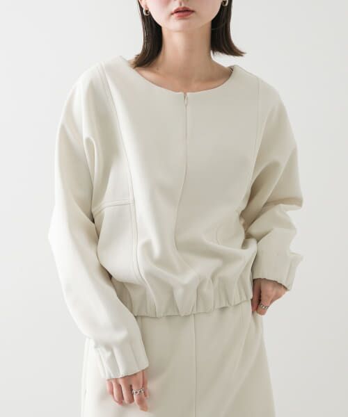 ＊＊SENSE OF PLACE by URBAN RESEARCH / センスオブプレイス バイ アーバンリサーチ Tシャツ | ボートネックダンボールカットトップ（IVORY）