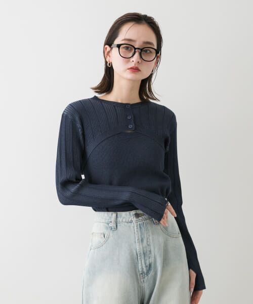 新品未使用 アーバンリサーチ URBAN RESEARCH レイヤードニット セール】 ミラノリブフレンチレイヤードニット （ニット