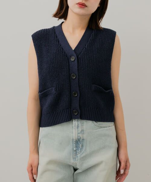 セール】 クロップドニットベスト （ベスト）｜＊＊SENSE OF PLACE by