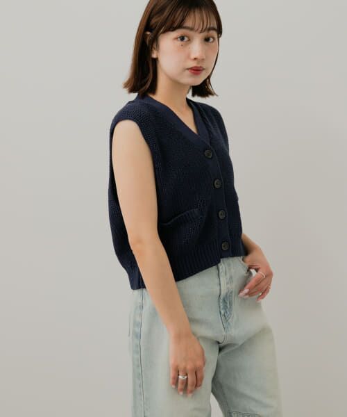 セール】 クロップドニットベスト （ベスト）｜＊＊SENSE OF