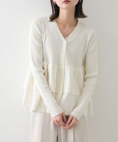 Vネックペプラムカーディガン
