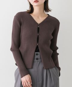 サイドタックコンパクトリブカーディガン