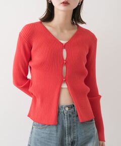 サイドタックコンパクトリブカーディガン