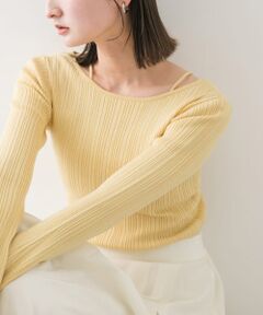 ストラップラウンドネックセーター