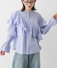 アシメフリルブラウス