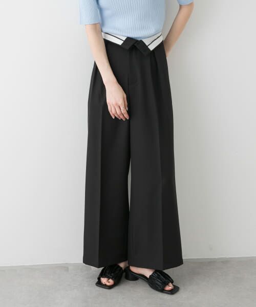 ＊＊SENSE OF PLACE by URBAN RESEARCH / センスオブプレイス バイ アーバンリサーチ その他パンツ | ダブルベルトデザインスラックス（BLACK）