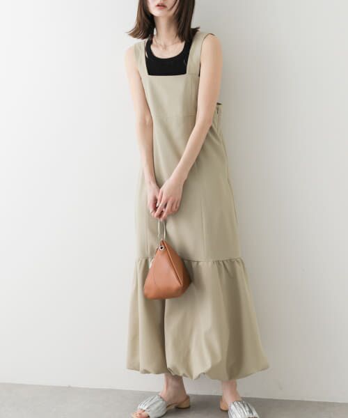 ＊＊SENSE OF PLACE by URBAN RESEARCH / センスオブプレイス バイ アーバンリサーチ ワンピース | バルーンヘムジャンスカ（BEIGE）