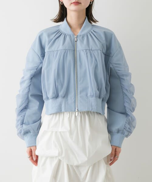 チュールレイヤードブルゾン チュールレイヤードブルゾン | natural couture(ナチュラル