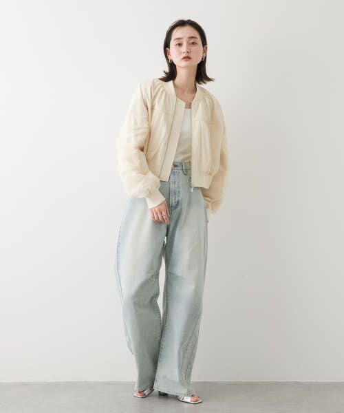 チュールレイヤードブルゾン セール】 チュールレイヤードブルゾン （ブルゾン）｜＊＊SENSE