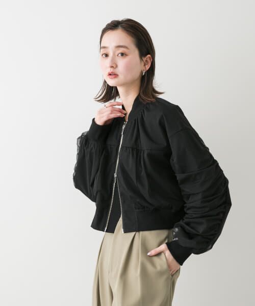 チュールレイヤードブルゾン セール】 チュールレイヤードブルゾン （ブルゾン）｜＊＊SENSE