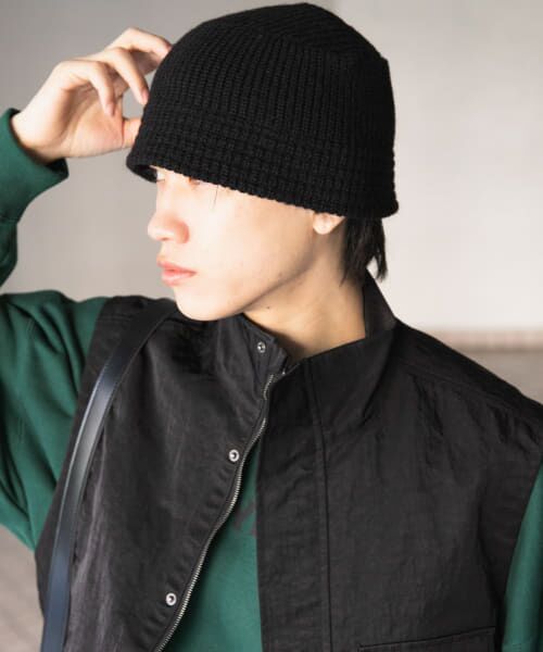 ＊＊SENSE OF PLACE by URBAN RESEARCH / センスオブプレイス バイ アーバンリサーチ ハット | ニットバケットハット（BLACK）