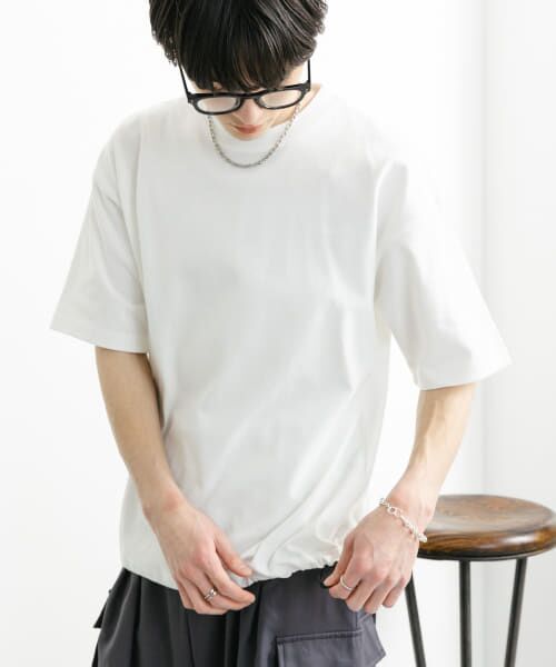 ＊＊SENSE OF PLACE by URBAN RESEARCH / センスオブプレイス バイ アーバンリサーチ Tシャツ | 『ユニセックス』アソートドローコードショートスリーブTシャツ（WHITE）