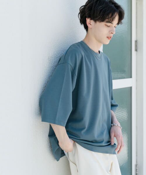 ＊＊SENSE OF PLACE by URBAN RESEARCH / センスオブプレイス バイ アーバンリサーチ Tシャツ | 『ユニセックス』ポンチエクストラルーズTシャツ（BLUE GRAY）