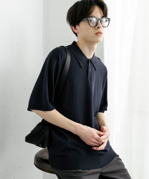 BATONER ショートスリーブ サマーニット ポロシャツ BATONER ショートスリーブ サマーニット ポロシャツ BATONER
