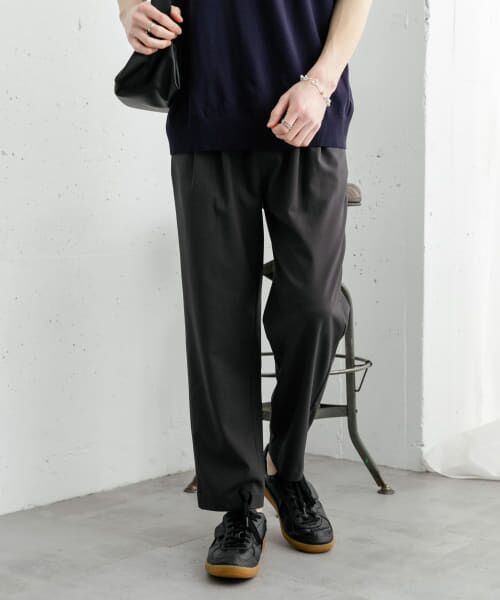 ＊＊SENSE OF PLACE by URBAN RESEARCH / センスオブプレイス バイ アーバンリサーチ その他パンツ | ダブルタックテーパードパンツ（BLACK）