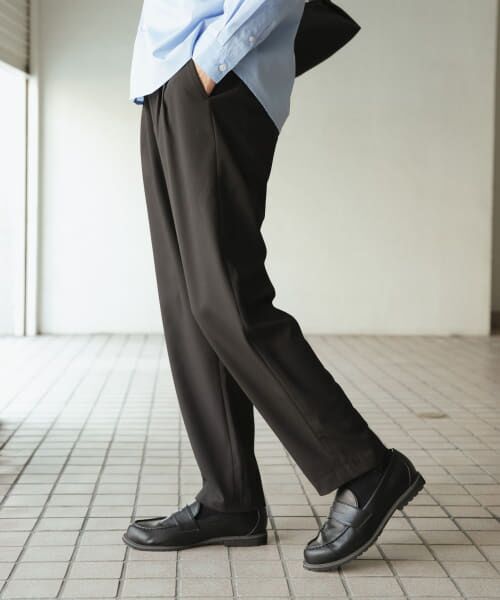 ＊＊SENSE OF PLACE by URBAN RESEARCH / センスオブプレイス バイ アーバンリサーチ その他パンツ | ダブルタックテーパードパンツ（CHARCOAL）