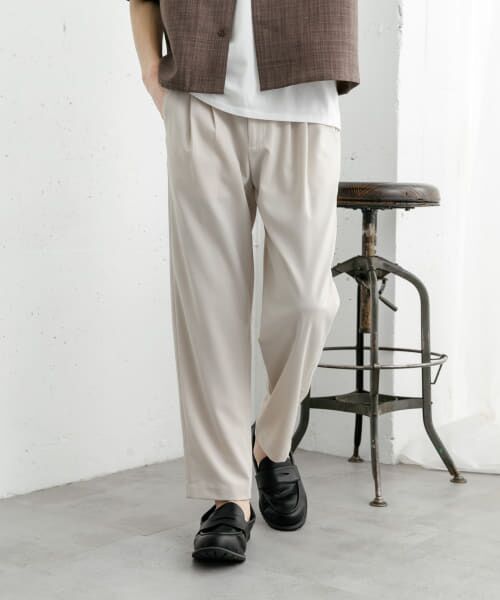 ＊＊SENSE OF PLACE by URBAN RESEARCH / センスオブプレイス バイ アーバンリサーチ その他パンツ | ダブルタックテーパードパンツ（GREIGE）