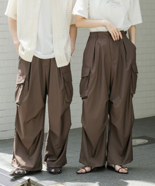 パンツ An34 アニュアンス anuans 2wayマーベルトワイドパンツ （GREY） -靴