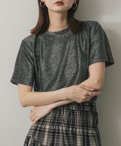 クルーネックラメTシャツ(半袖)