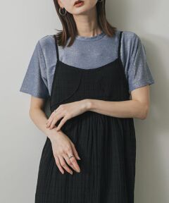 クルーネックラメTシャツ(半袖)