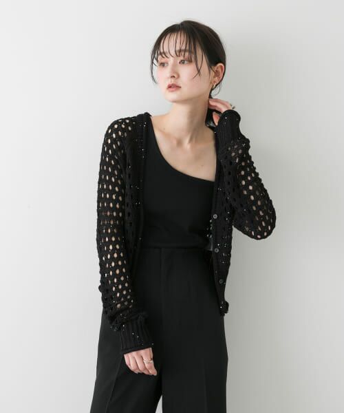 タグ付き新品★RILATO リラート メッシュサマーカーディガン★　黒 RILATO＞メッシュサマーカーディガン（カーディガン/ボレロ