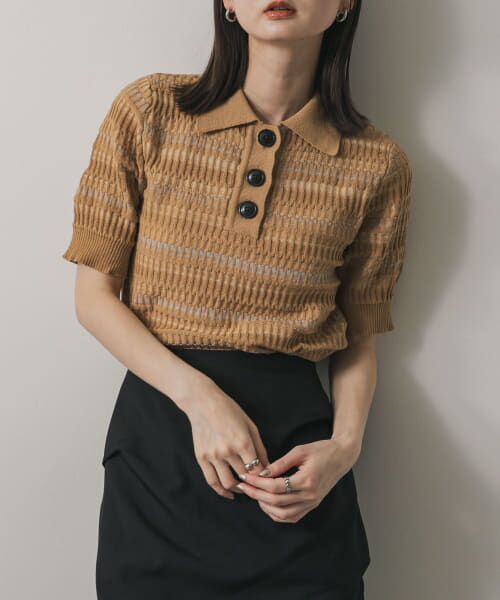 美品　Ellie エリー　ボーダーニット【ORANGE】 美品 Ellie エリー ボーダーニット【ORANGE】 ELLIE】ボーダー