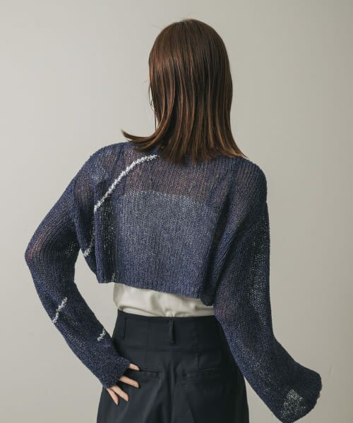セール】 メッシュクロップドステッチセーター （ニット