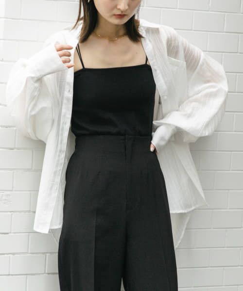 ＊＊SENSE OF PLACE by URBAN RESEARCH / センスオブプレイス バイ アーバンリサーチ シャツ・ブラウス | タックポケットシアーストライプシャツ（IVO ×IVO）