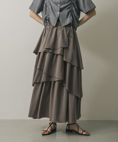＊＊SENSE OF PLACE by URBAN RESEARCH / センスオブプレイス バイ アーバンリサーチ スカート | アシメティアードスカート（MOCHA）