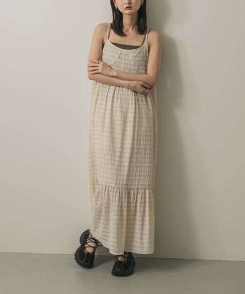 セール】 チェックジャガードキャミワンピース （ワンピース