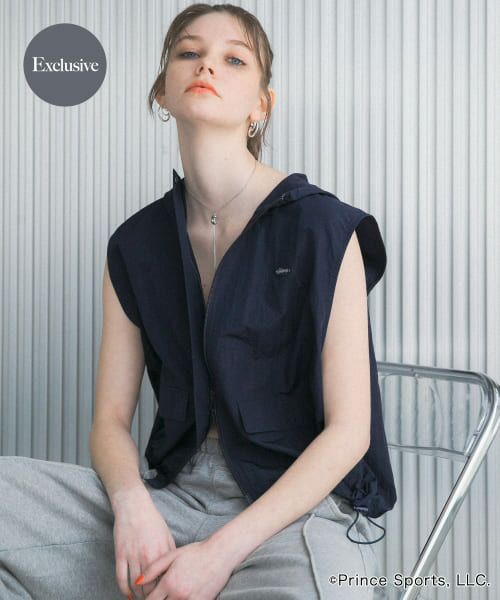 ＊＊SENSE OF PLACE by URBAN RESEARCH / センスオブプレイス バイ アーバンリサーチ その他アウター | 『別注』prince　ナイロンフードベスト（NAVY）