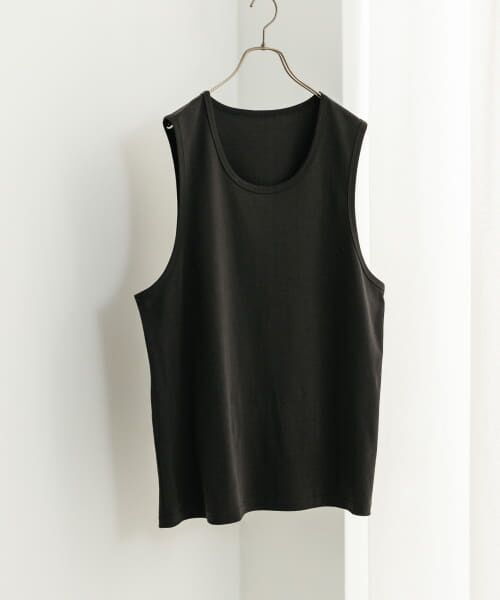 ＊＊SENSE OF PLACE by URBAN RESEARCH / センスオブプレイス バイ アーバンリサーチ タンクトップ | コットンスムースタンクトップ（BLACK）