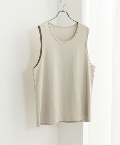 ＊＊SENSE OF PLACE by URBAN RESEARCH / センスオブプレイス バイ アーバンリサーチ タンクトップ | コットンスムースタンクトップ（BEIGE）