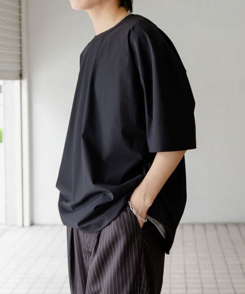新品タグ付URBAN RESEARCHリネン黒 ショートスリーブオールインワン セール】 4WAYストレッチプルオーバーショートスリーブTシャツ