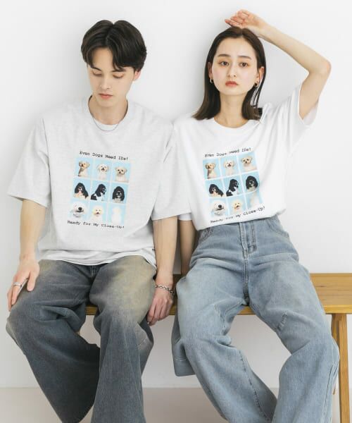 セール】 『ユニセックス』Dog graphic Short-Sleeve T-shirts