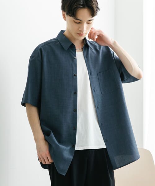＊＊SENSE OF PLACE by URBAN RESEARCH / センスオブプレイス バイ アーバンリサーチ シャツ・ブラウス | 『速乾』クイックドライレギュラーカラーショートスリーブシャツ（BLUE）