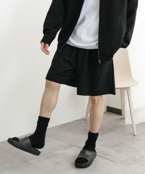 ＊＊SENSE OF PLACE by URBAN RESEARCH / センスオブプレイス バイ アーバンリサーチ ショート・ハーフ・半端丈パンツ | 4WAYストレッチショートパンツ（BLACK）