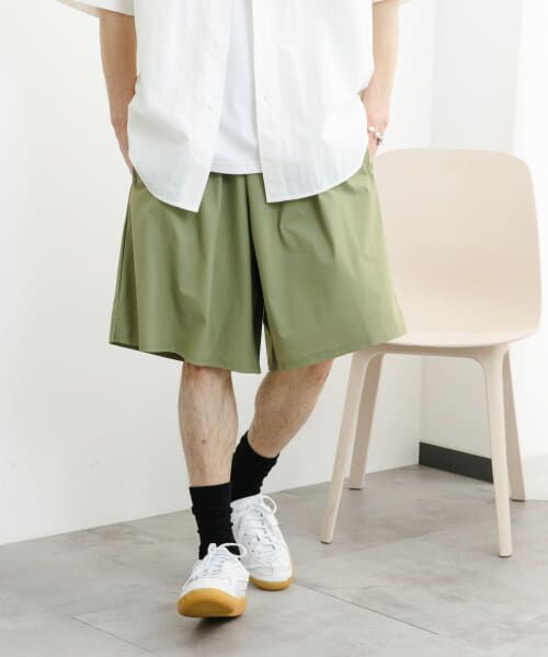 ＊＊SENSE OF PLACE by URBAN RESEARCH / センスオブプレイス バイ アーバンリサーチ ショート・ハーフ・半端丈パンツ | 4WAYストレッチショートパンツ（L.KHAKI）